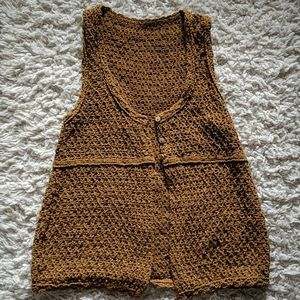 Tan Crocheted Vest